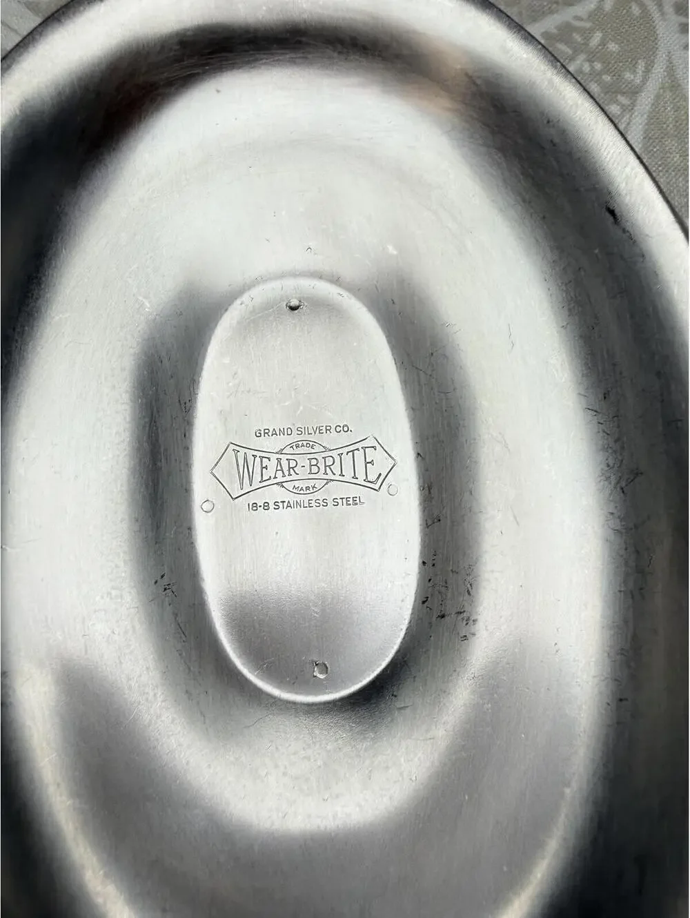 MCM Wear-Brite 18-8 Stainless Steel Pedestal Serving Dish Oval 10.5”